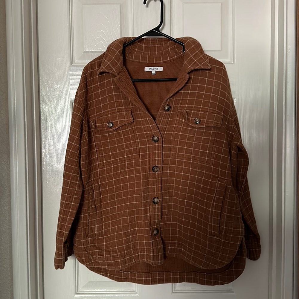Madewell Waffleback Branner Shirt-Jacket in Windowpane | Size Medium
